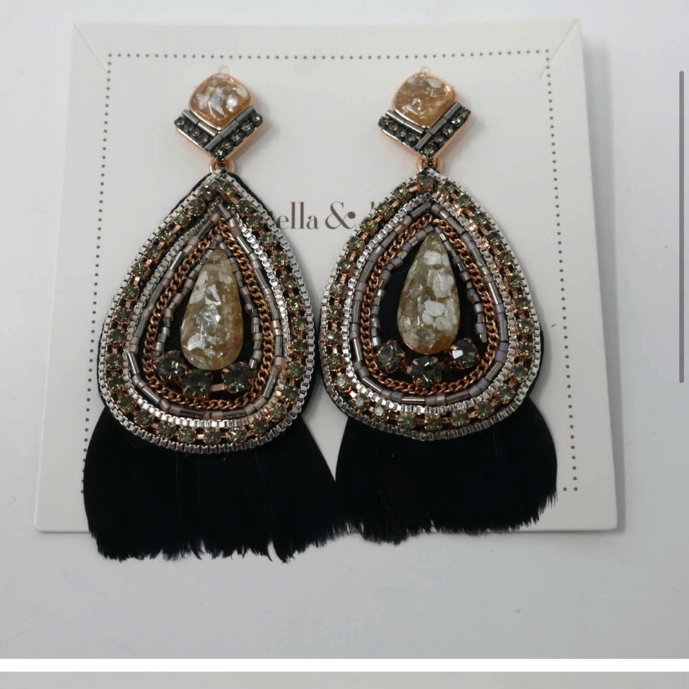 Feather chandelier earrings